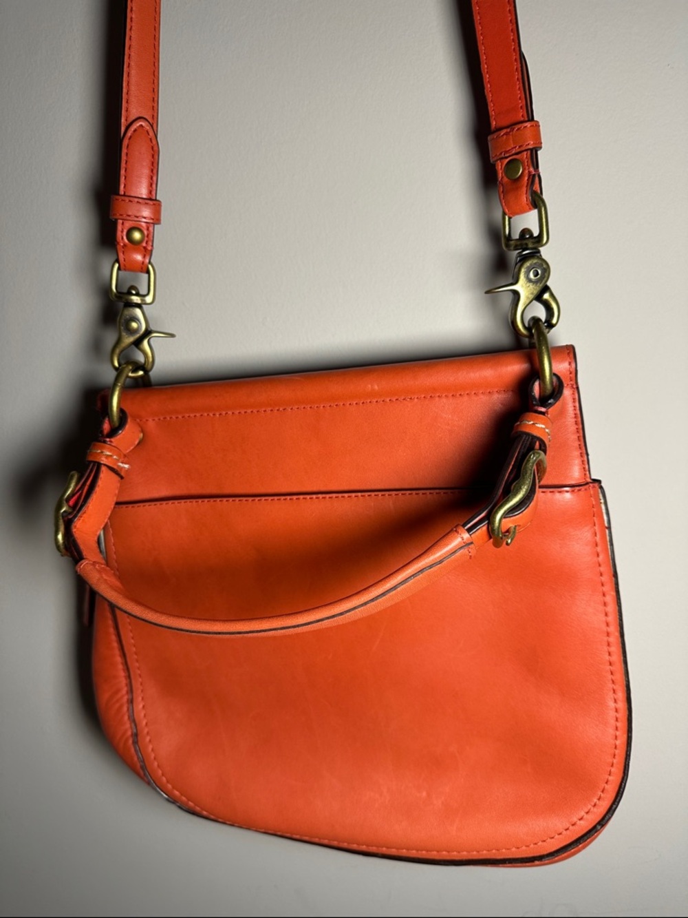 Coach Willis legacy y2k 70th AnniversaryClassic Orange Leather Crossbody Bag - Picture 3 of 16